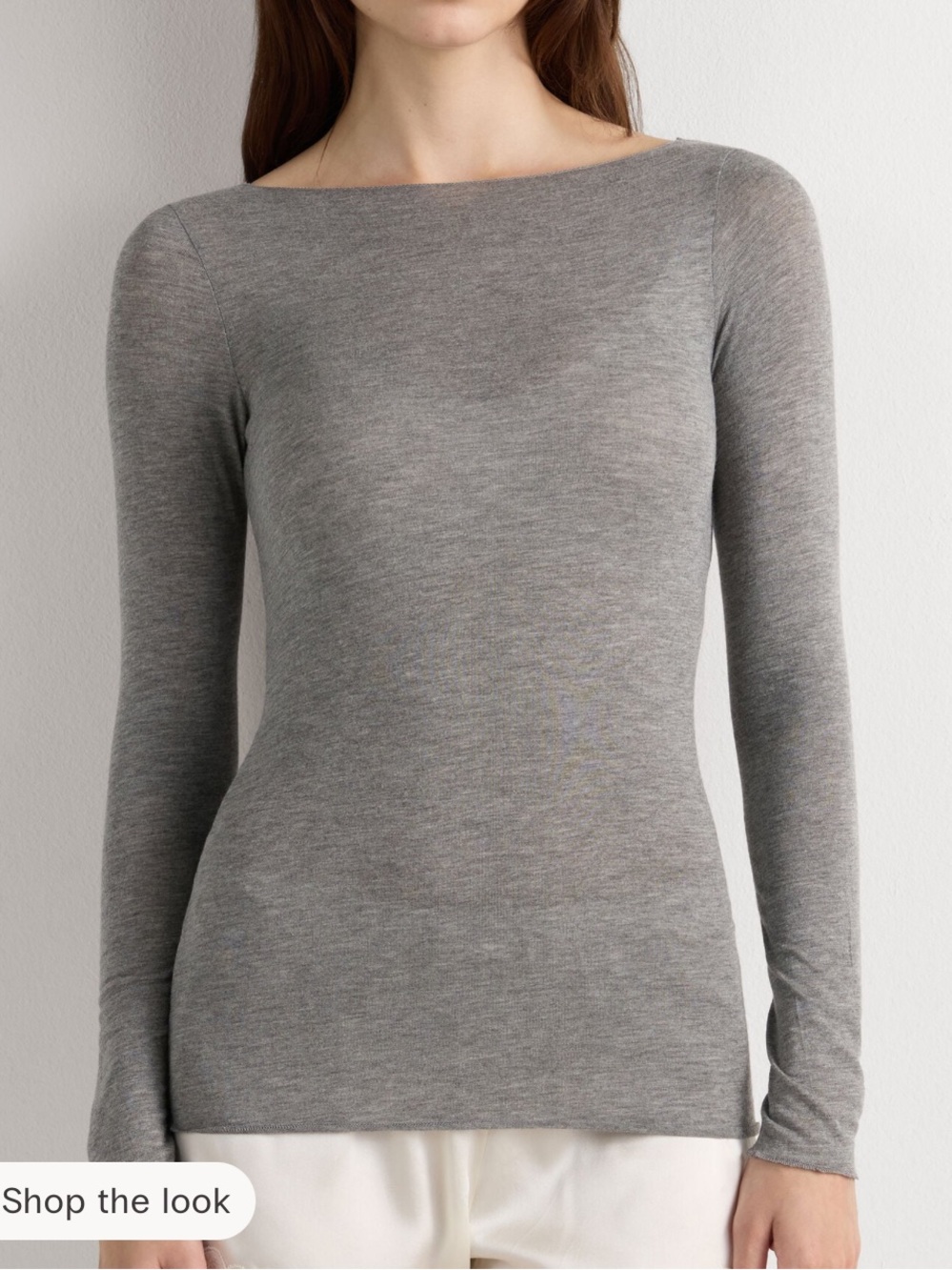 Intimissimi Boat Neck Modal Cashmere Ultralight Top